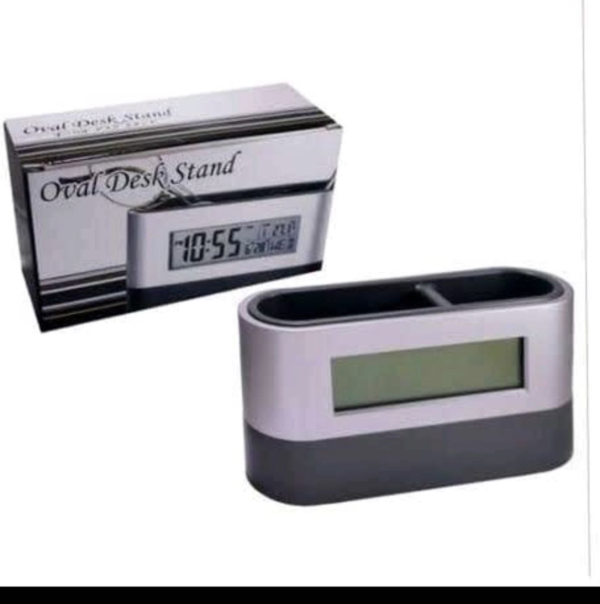 Fashionable Table Clock With Pen Holder