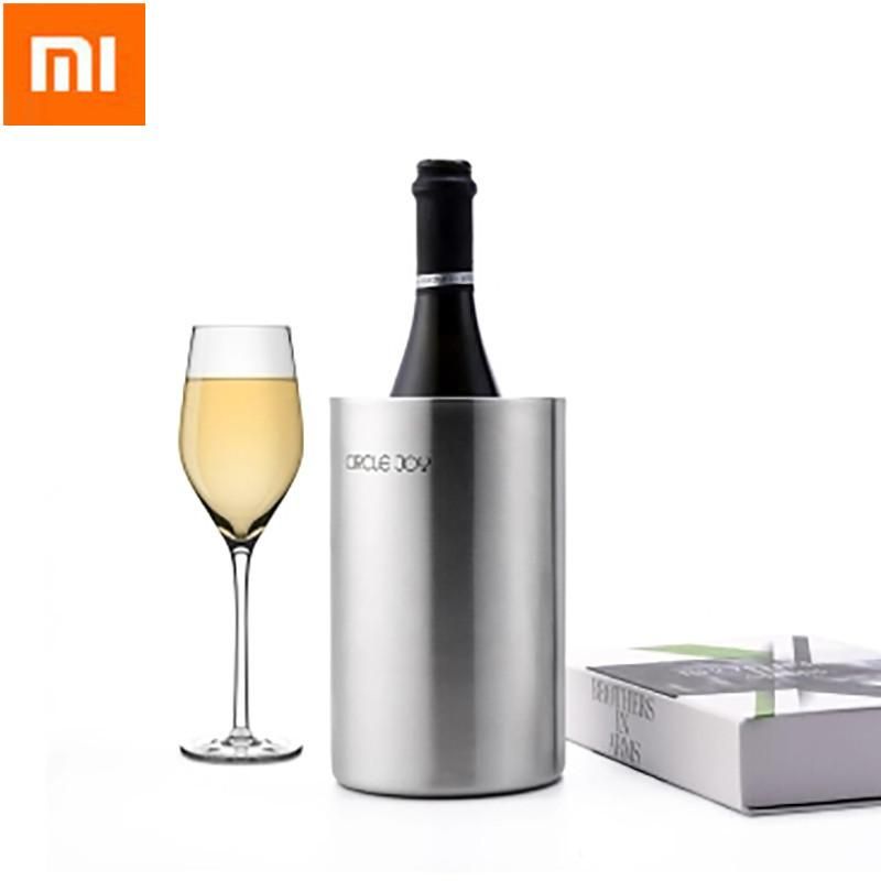 Circle Joy Stainless Steel Double Ice Bucket Efficient Insulation Mini Ice Bucket For Red W Ine No Ice Cube
