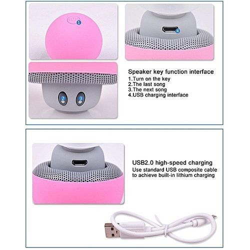 Cartoon Small Head Mini Mobile Phone Flat Stand Small Sucker Creative Bluetooth Speaker HT-S