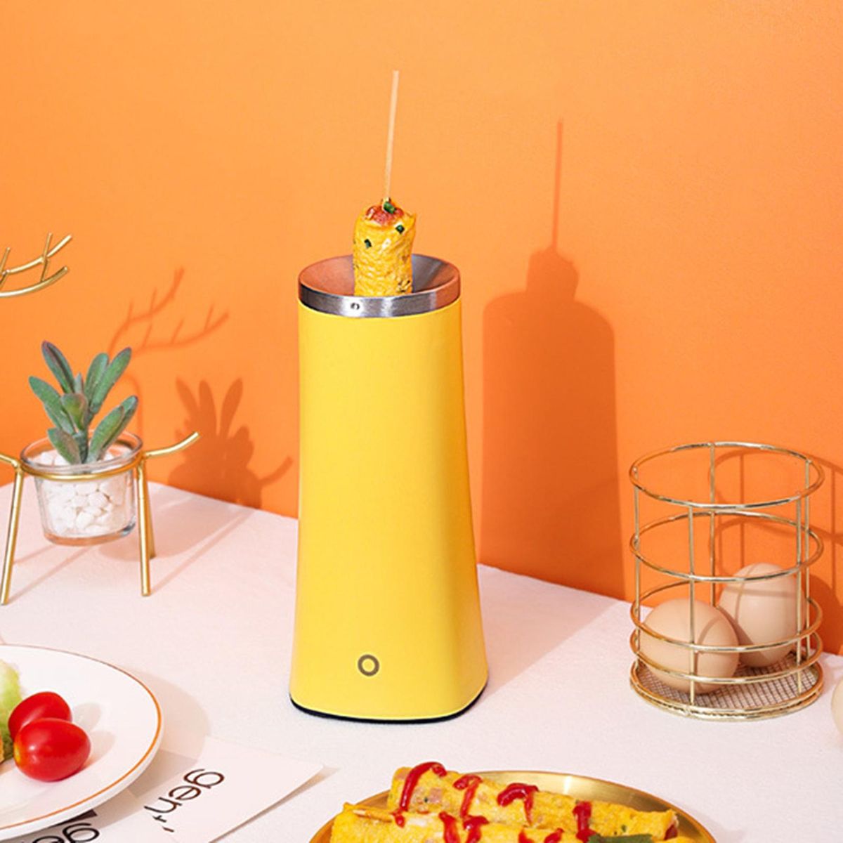 Automatic Egg Master Electric Automatic Rising Egg Roll Maker Yellow