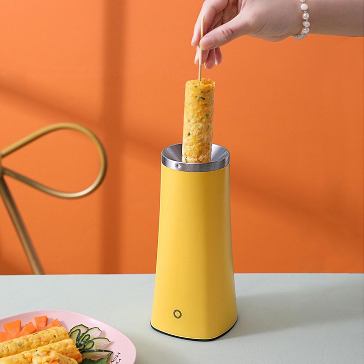 Automatic Egg Master Electric Automatic Rising Egg Roll Maker Yellow