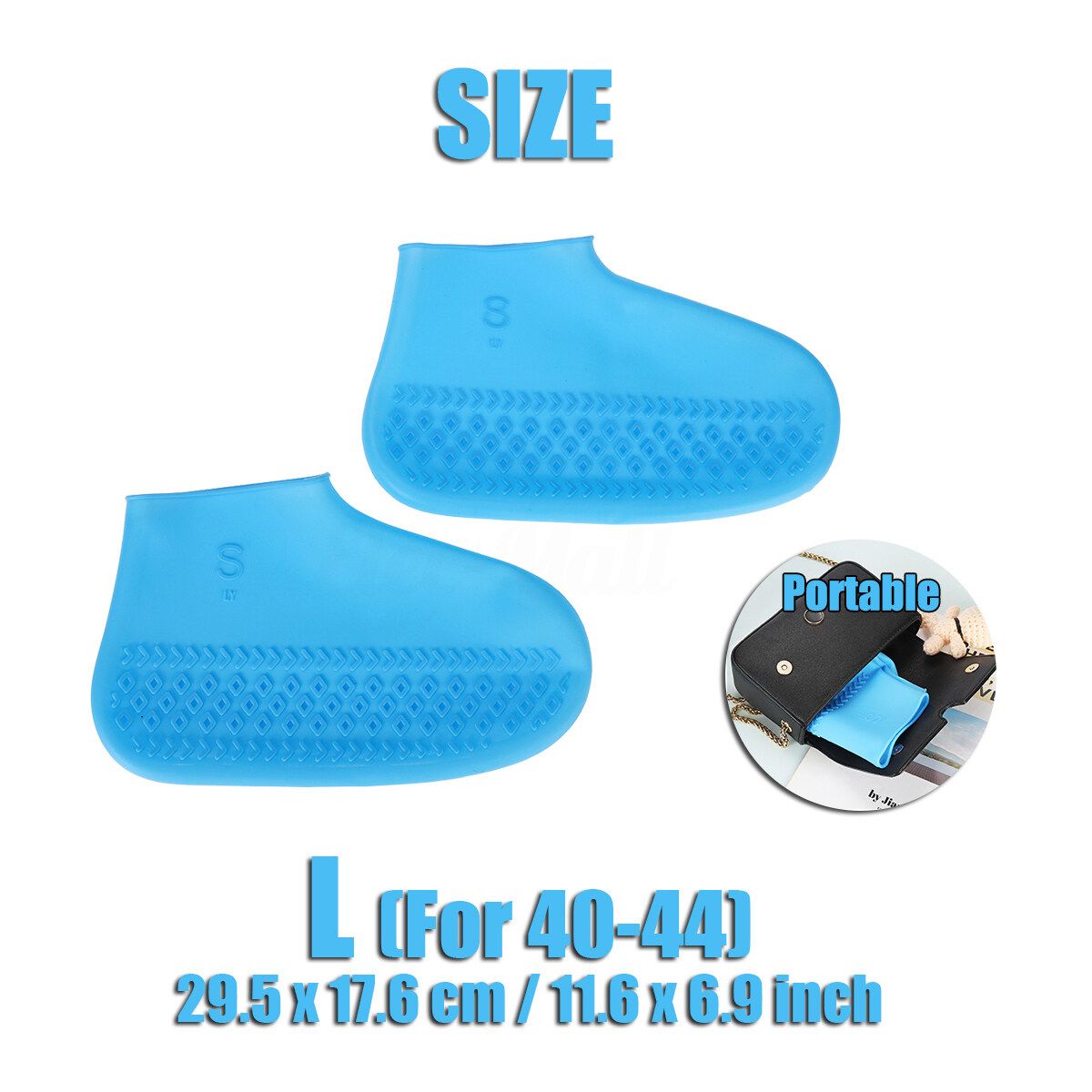 Resistant Silicone Overshoes Rain Waterproof Shoe Covers Boot Cover Blue