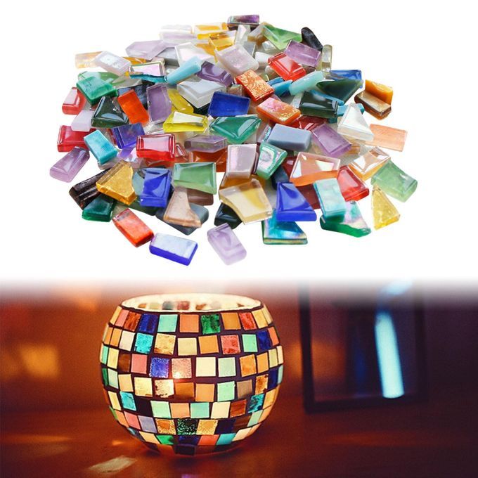 1kg Square Mini Glass Mosaic Tiles For Crafts Pieces Recycle DIY Art