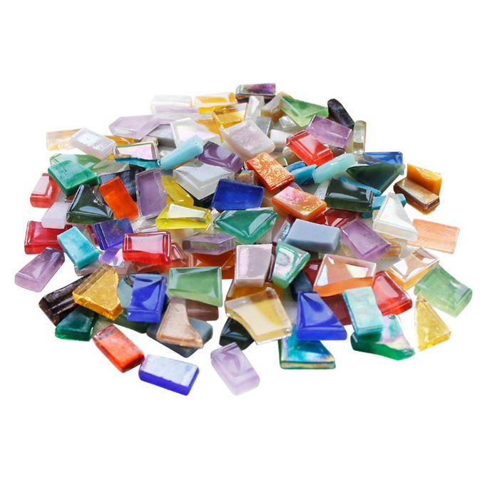 1kg Square Mini Glass Mosaic Tiles For Crafts Pieces Recycle DIY Art