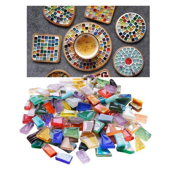 1kg Square Mini Glass Mosaic Tiles For Crafts Pieces Recycle DIY Art