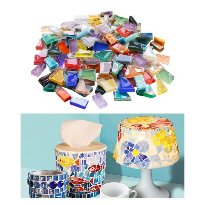 1kg Square Mini Glass Mosaic Tiles For Crafts Pieces Recycle DIY Art