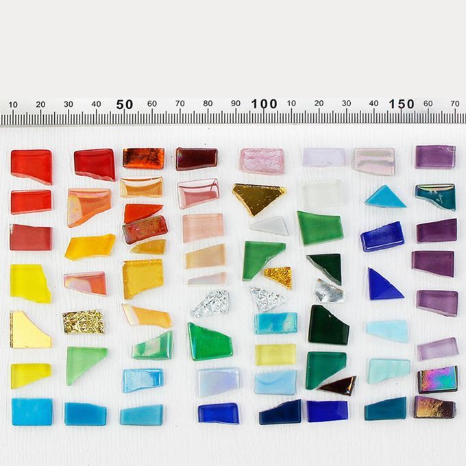 1kg Square Mini Glass Mosaic Tiles For Crafts Pieces Recycle DIY Art