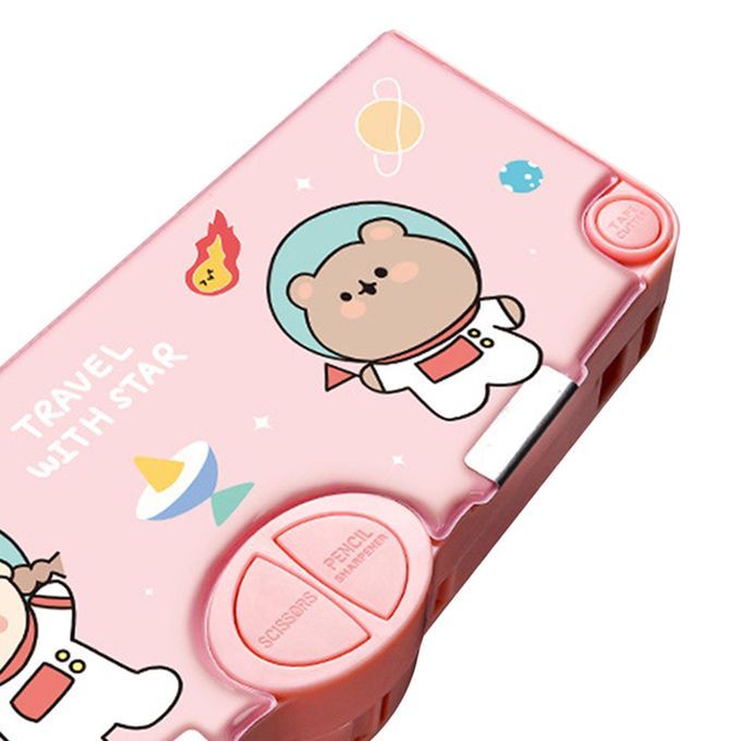 Portable Pen Case Large Capacity Stationery Pouch Container Cute Girl
