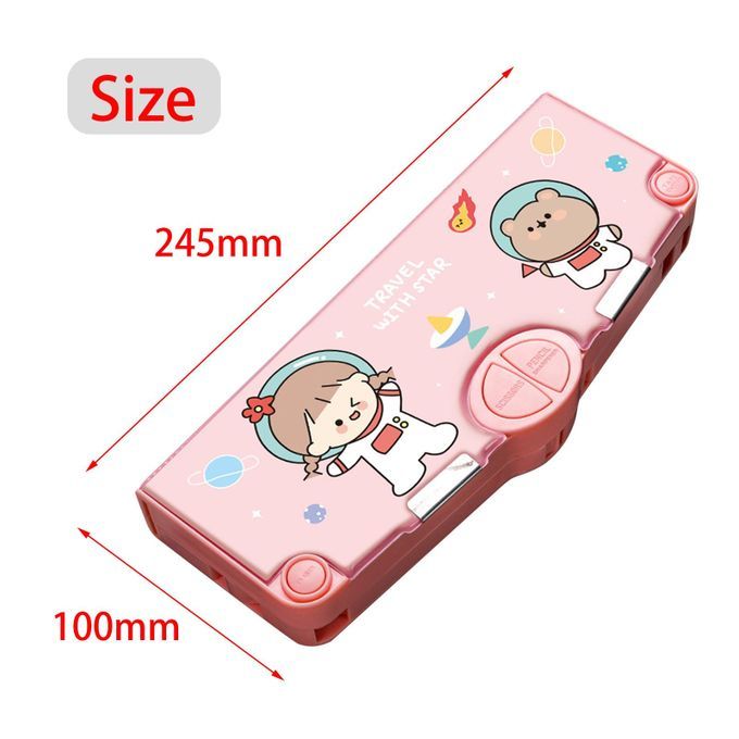 Portable Pen Case Large Capacity Stationery Pouch Container Cute Girl