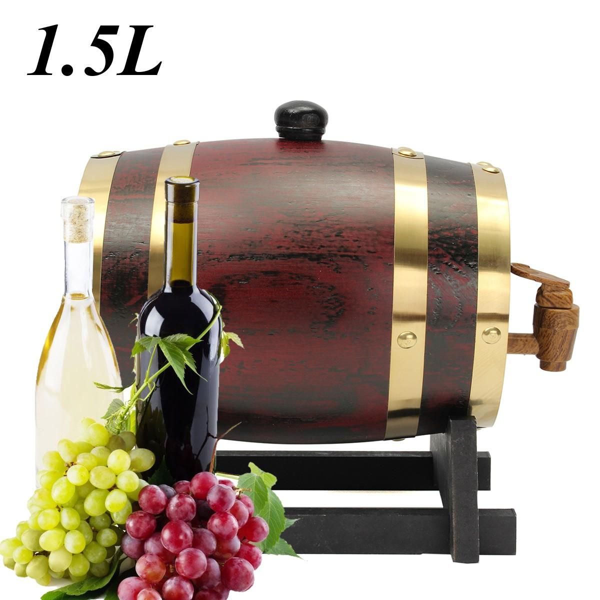 1.5L Oak Timber Wine Barrel  Whiskey Rum Port Keg Wooden Keg With Spigot