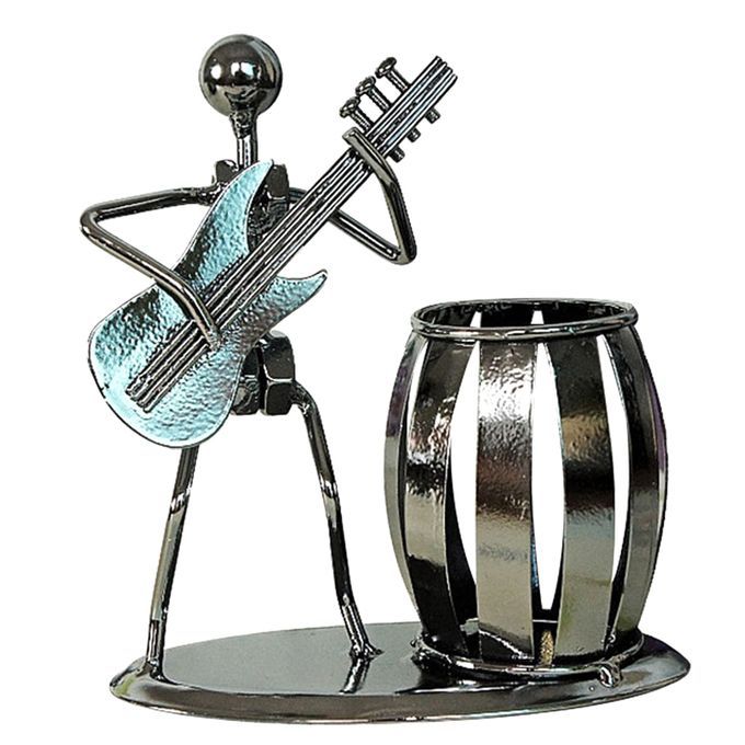Metal Guitar Artist Pen Pencil Holder Stationery Electric Guitar