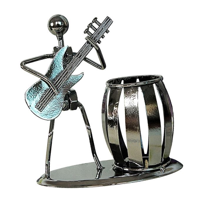 Metal Guitar Artist Pen Pencil Holder Stationery Electric Guitar