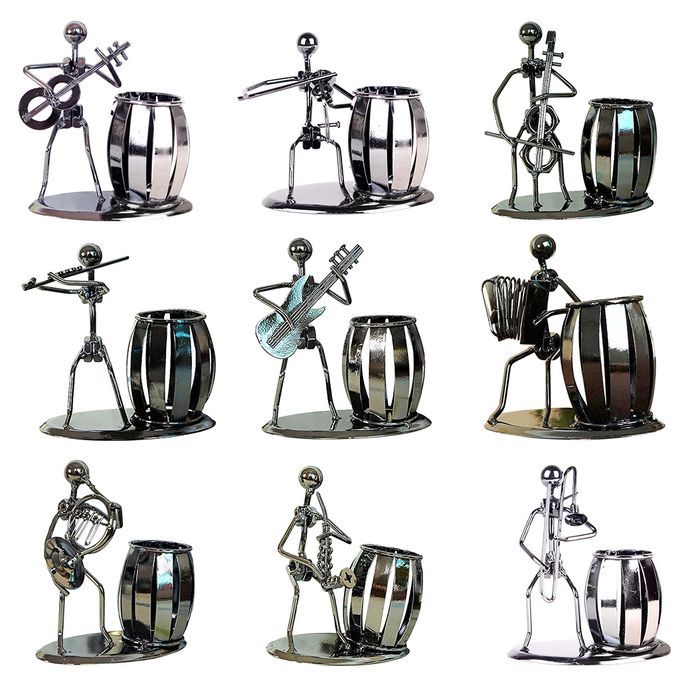 Metal Guitar Artist Pen Pencil Holder Stationery Electric Guitar