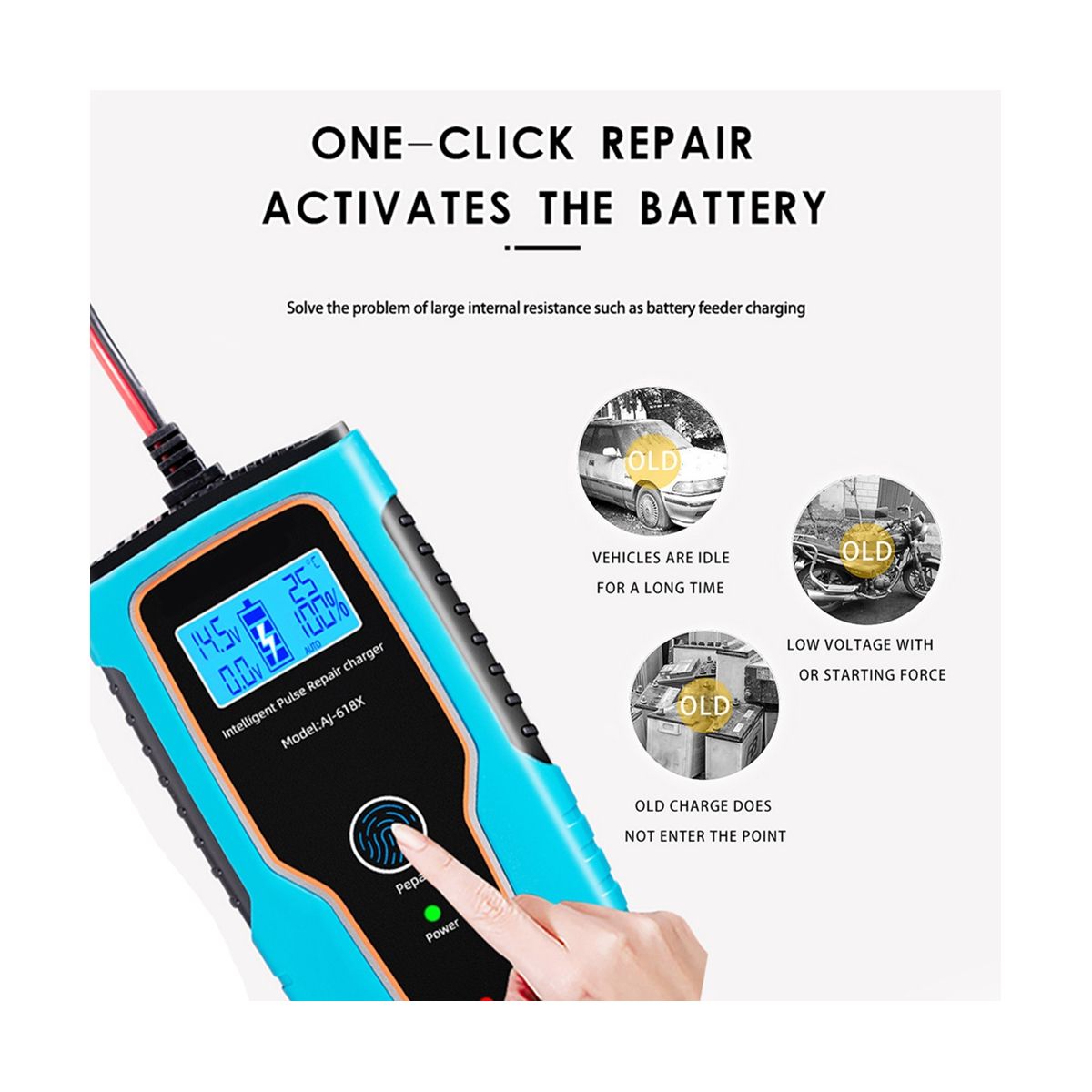 100AH 12V 6A Car Battery Charger Pulse Repair