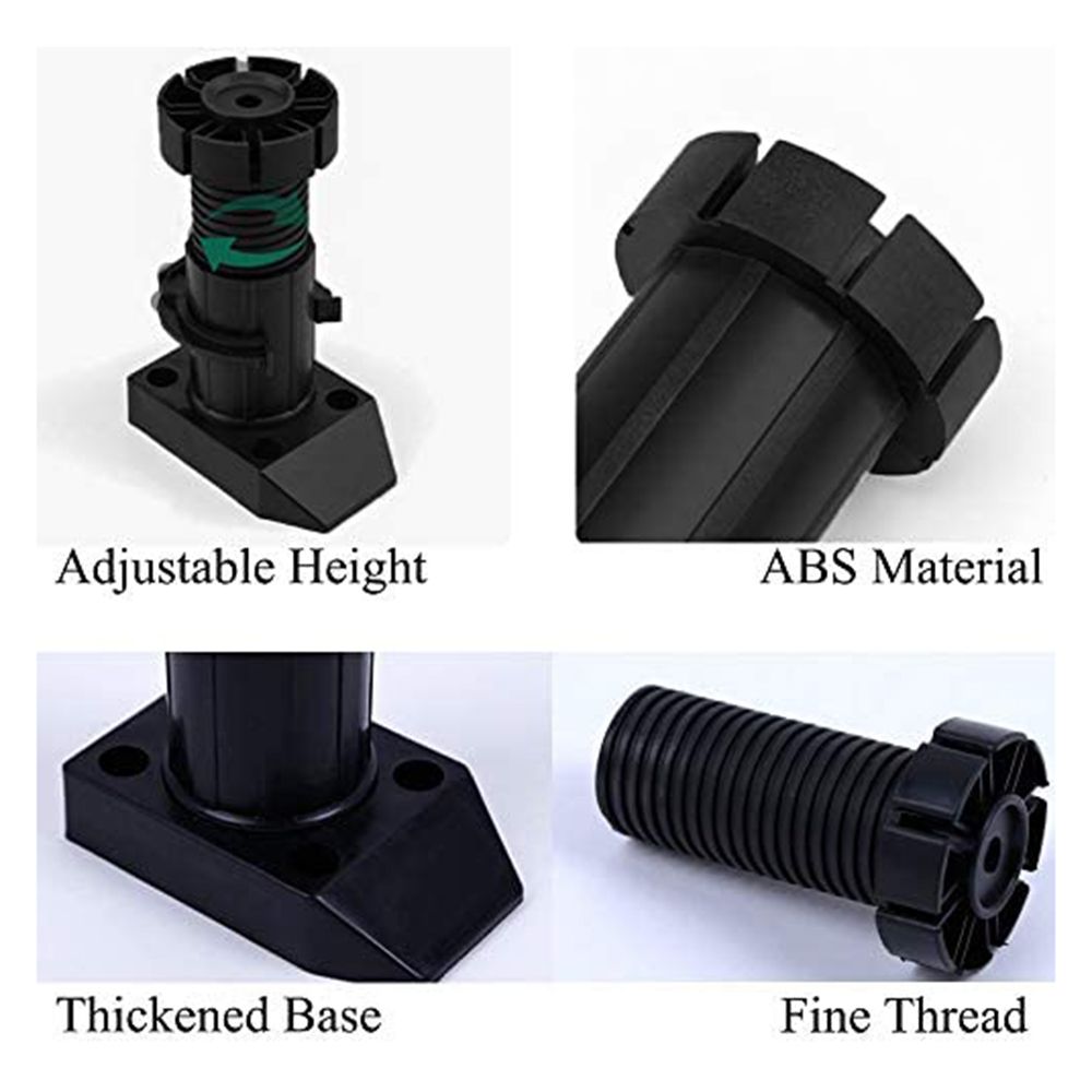 12PCS Furniture Legs Adjustable Height 50mm Plastic