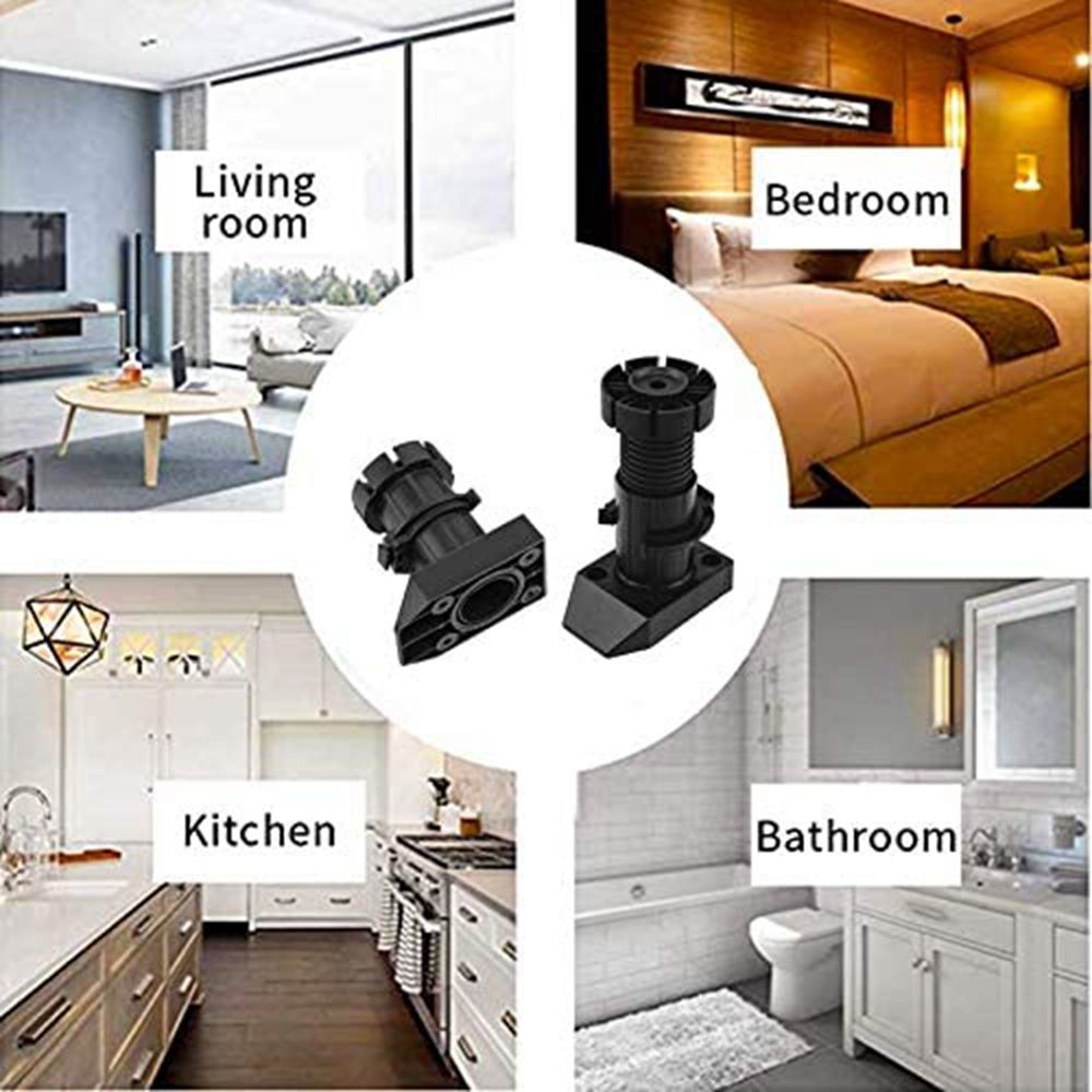 12PCS Furniture Legs Adjustable Height 50mm Plastic
