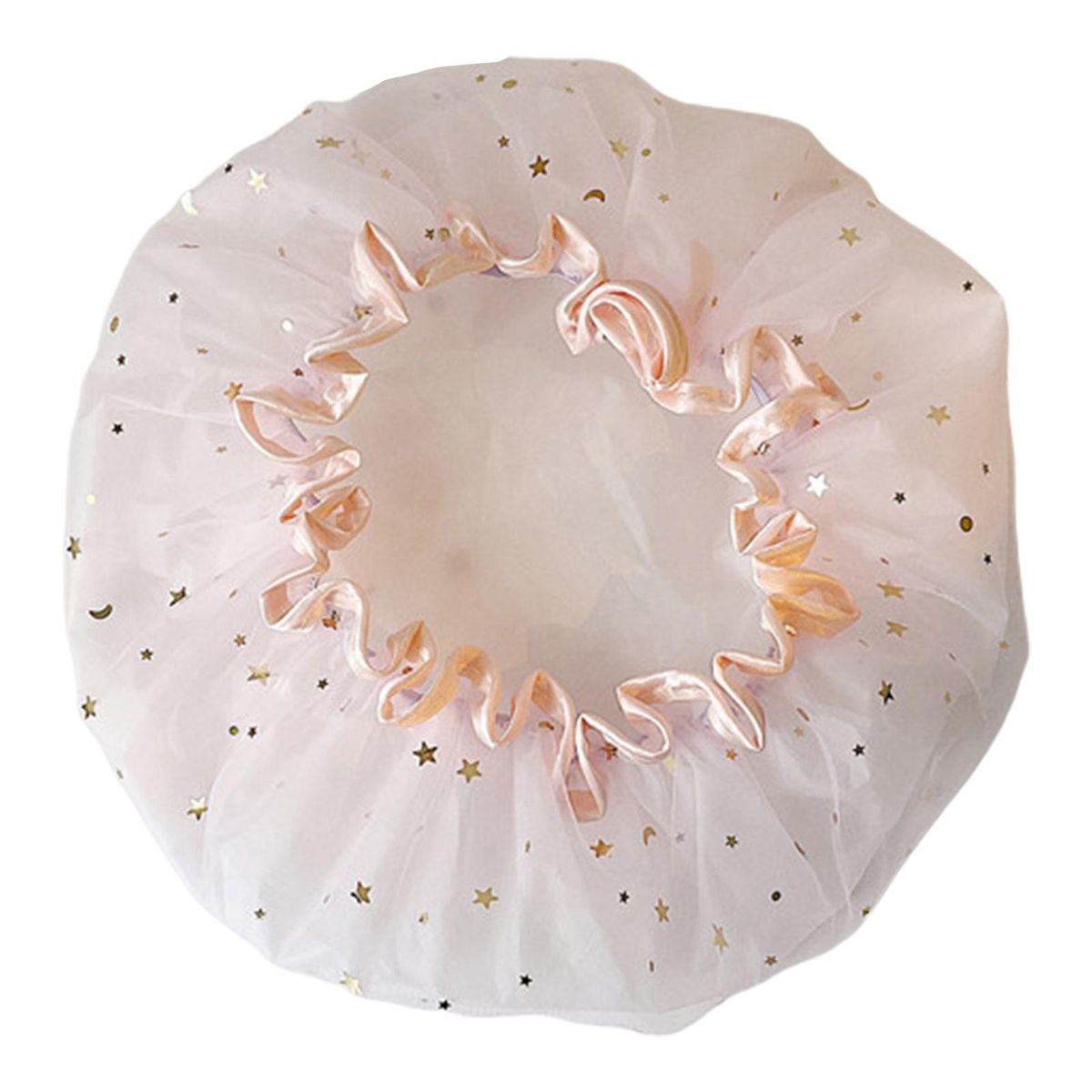 Bathing Hat Women Night Sleeping Satin Hair Hat Pink