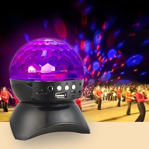 Party/ Disco DJ Bluetooth Speaker With Built-In Light Show,Stage Studio Effects Lighting, RGB Color Changing, LED Crystal Ball Auto Rotating, With Music Player For TF Card,black HT-S