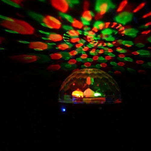 Party/ Disco DJ Bluetooth Speaker With Built-In Light Show,Stage Studio Effects Lighting, RGB Color Changing, LED Crystal Ball Auto Rotating, With Music Player For TF Card,black HT-S