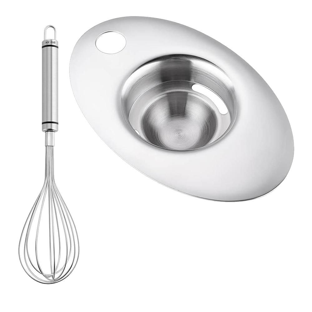 Egg Separator with Whisk , Stainless Steel Egg White Yolk
