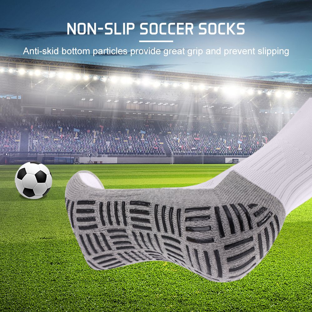 Anti Slip Sport Knee High Socks Athletic Socks For Mens And Women Running Training Football-White