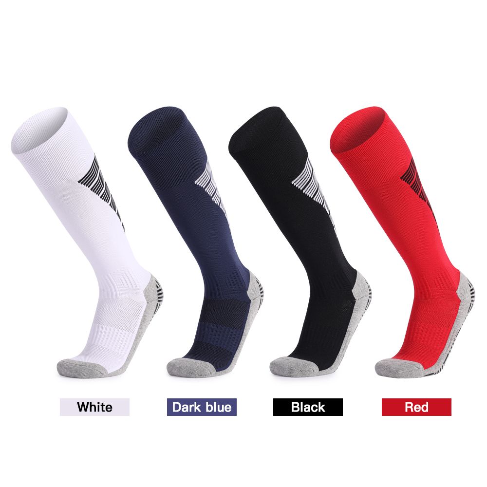 Anti Slip Sport Knee High Socks Athletic Socks For Mens And Women Running Training Football-White