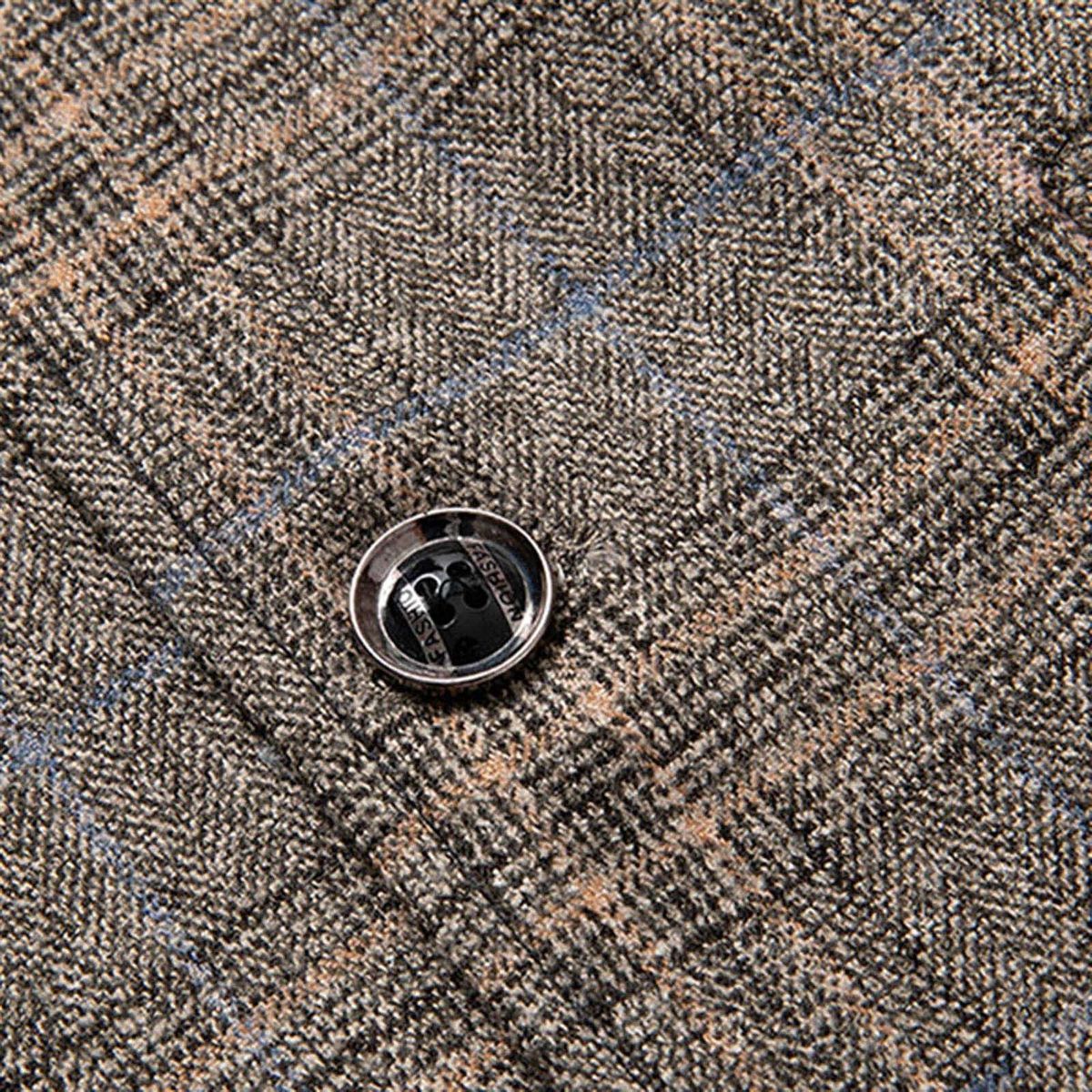 Triathlon Suit Men Swim Mens Autumn And Winter Plaid Brushed Suit-Khaki-A