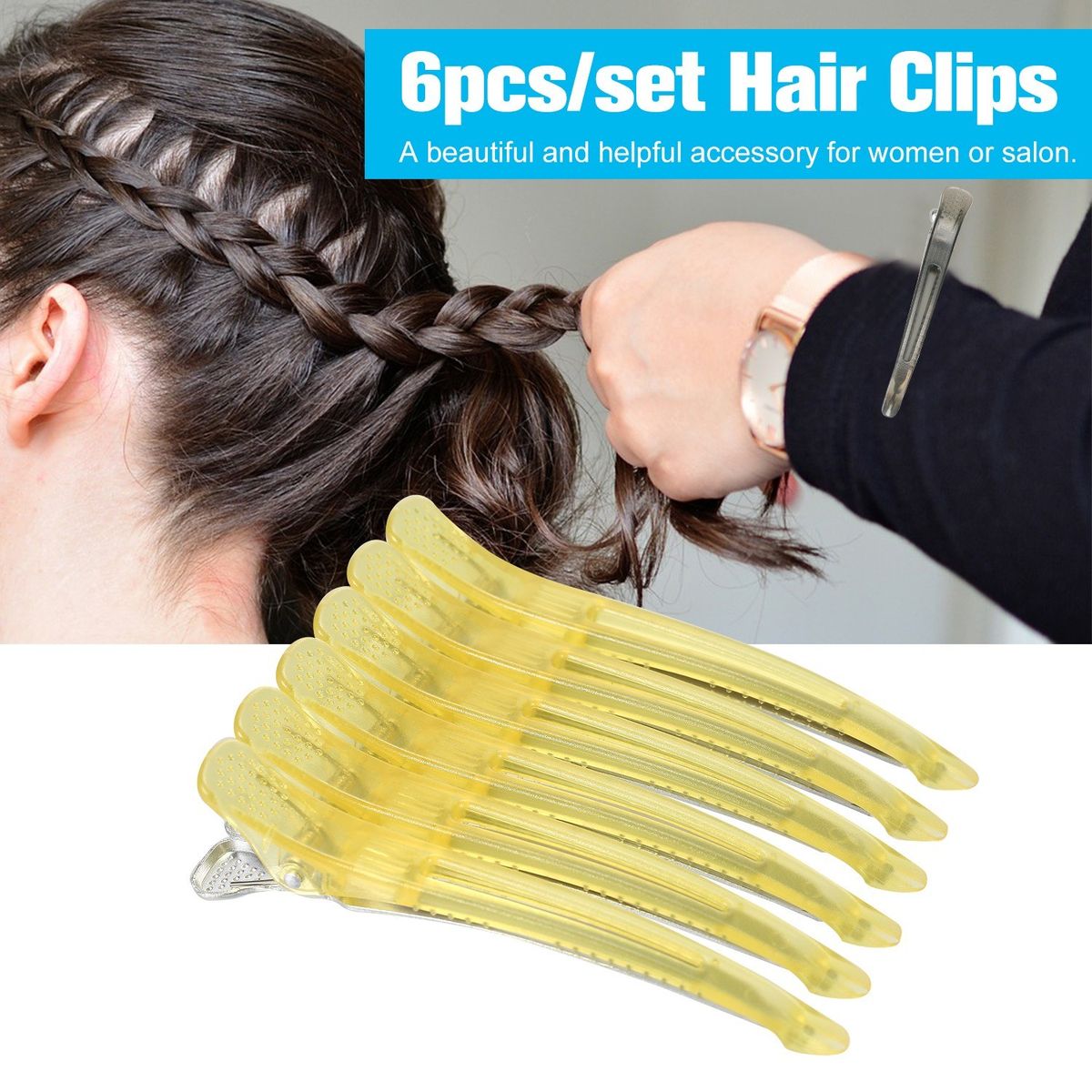 6pcs/set Hair Clips Non Slip Hair Clips Hairdressing
