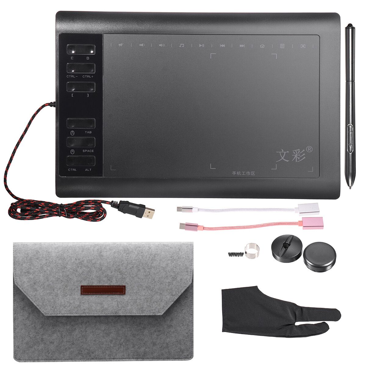 10x6''Electronic Drawing Board Digital Drawing Graphic Tablet Quick Reading Pad W/ Pen Sensing