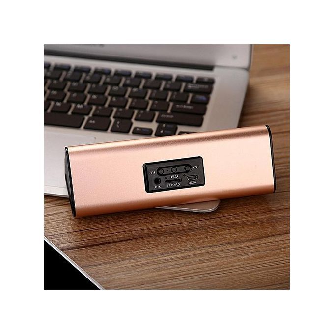 Support 2 Speakers Portable Wireless Bluetooth Stereo Speaker(Gold) HT-S