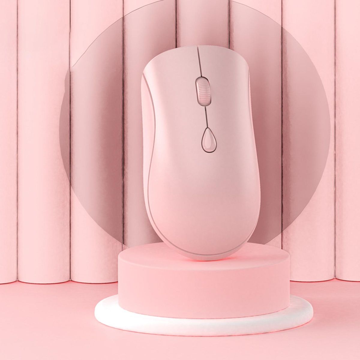 Wireless Mouse Ergonomic Silent USB Rechargeable 2.4G-Pink