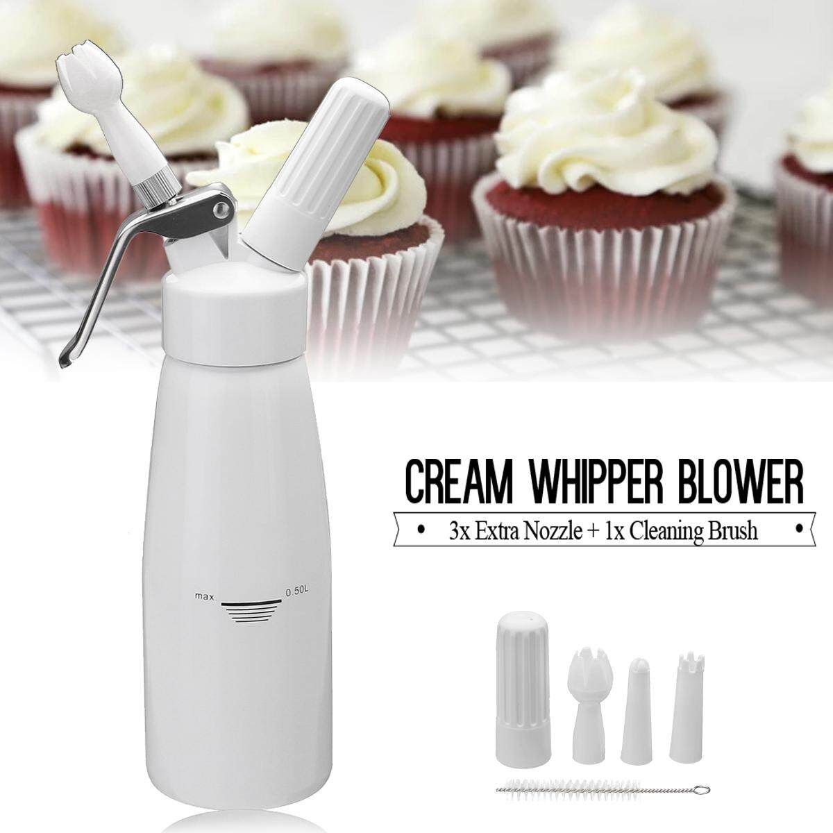 500ML Dessert Butter Foam Whipper Blower Dispenser + Nozzle And Cleaning Brush
