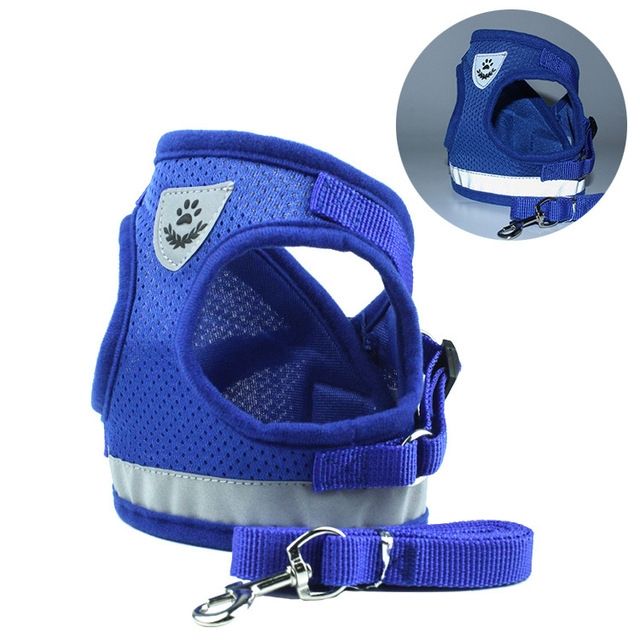 Polyester Mesh Reflective Vest Lead Leash For Pet Dog