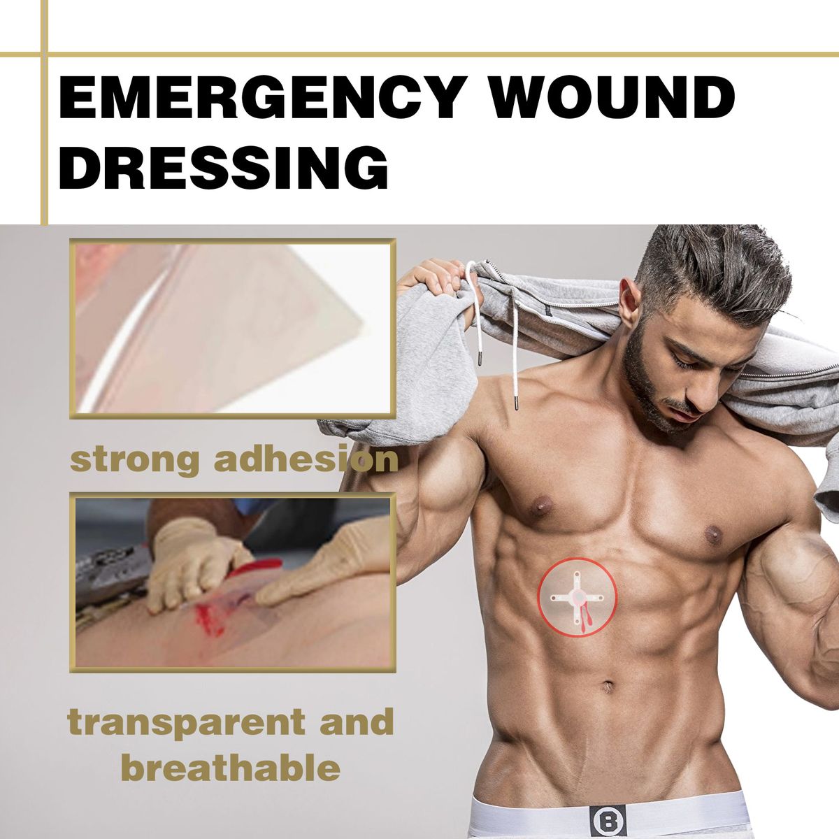 6Pcs Survival Emergency Trauma Sticker Chest Seal Vented
