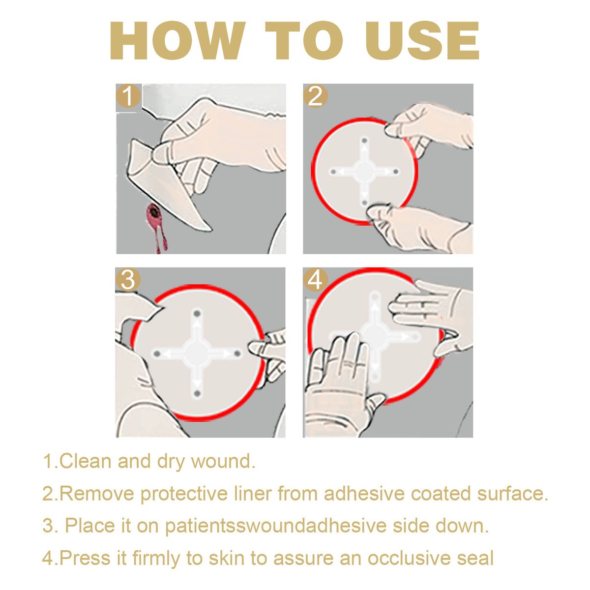 6Pcs Survival Emergency Trauma Sticker Chest Seal Vented