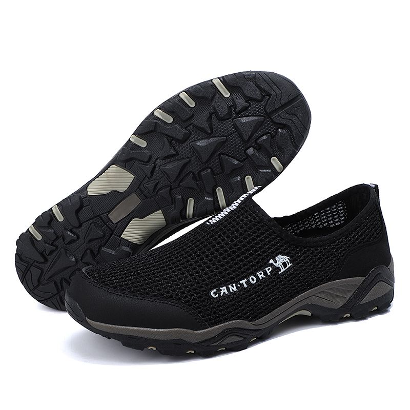 Outdoor Hiking Shoes For Men Breathable Mesh Footwear Black
