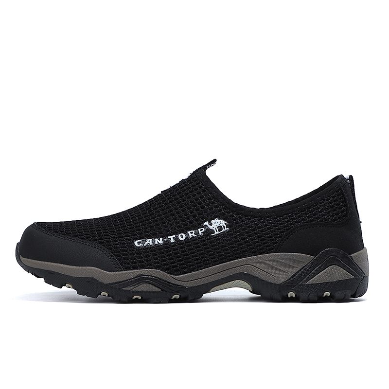 Outdoor Hiking Shoes For Men Breathable Mesh Footwear Black
