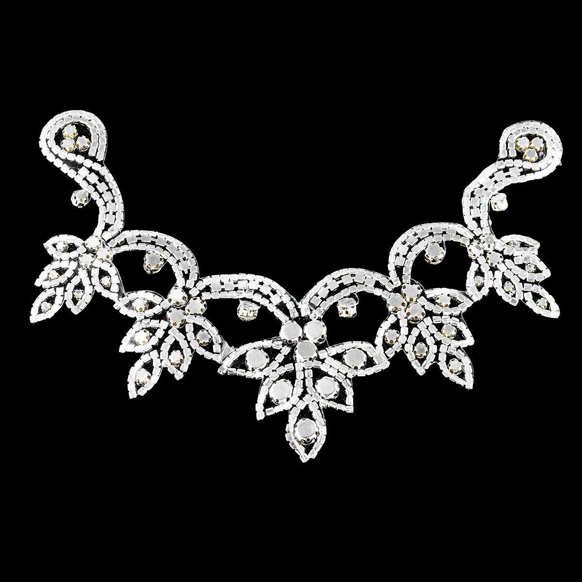 Crystal Rhinestone Applique Trim Iron On Wedding Bridal Belt Sash Dress Shoes