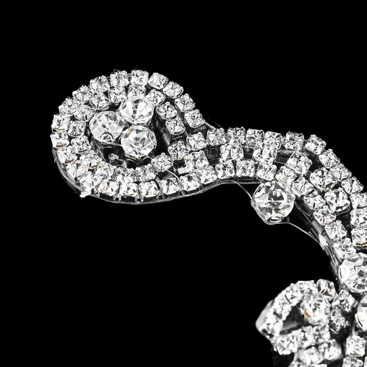 Crystal Rhinestone Applique Trim Iron On Wedding Bridal Belt Sash Dress Shoes