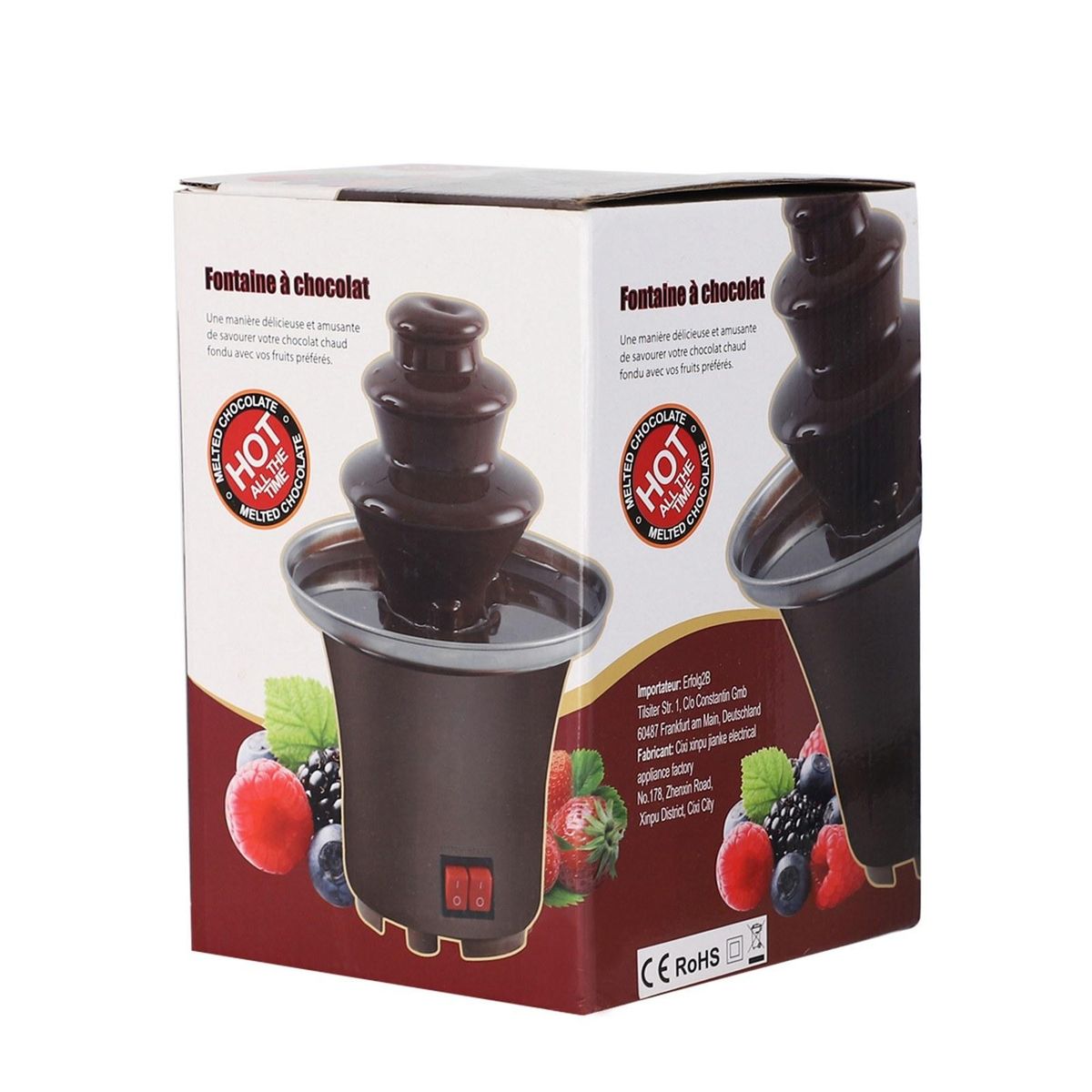 Three Layer Household Chocolate Fountain, Chocolate Melt Fondue, Chocolate Lava Machine for Melting Chocolate,, Chocolate Tower, Household Triple Chocolate Fountain