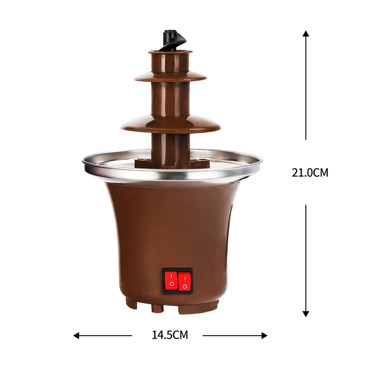 Three Layer Household Chocolate Fountain, Chocolate Melt Fondue, Chocolate Lava Machine for Melting Chocolate,, Chocolate Tower, Household Triple Chocolate Fountain