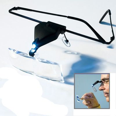1.5X / 2.5X / 3.5X Magnifier Glasses With LED Light(Black)
