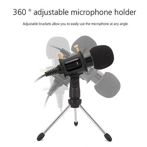 Professional Condenser Microphone, Plug &Play Home Studio For Iphone Android Recording,Podcasting,Online Chatting Such As Facebook,MSN,Skype,Desktop MIC Stand Dual-layer Acoustic Filter HT-S