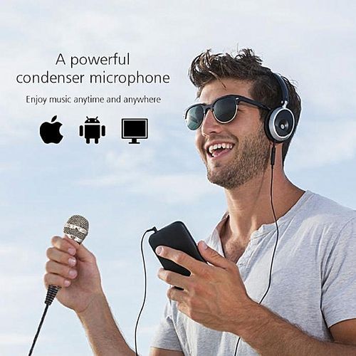 Professional Condenser Microphone, Plug &Play Home Studio For Iphone Android Recording,Podcasting,Online Chatting Such As Facebook,MSN,Skype,Desktop MIC Stand Dual-layer Acoustic Filter HT-S
