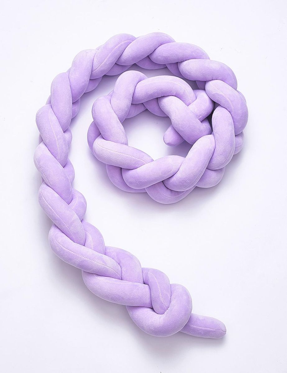 1M Length Newborn Baby Bed Bumper Pure Weaving Plush Knot