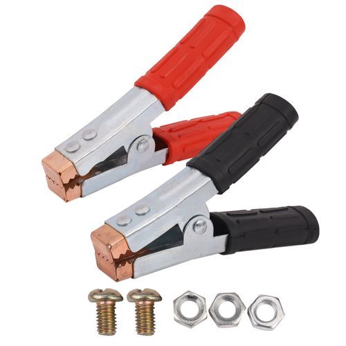 2x Crocodile Clips HEAVY DUTY Copper Battery Test Alligator