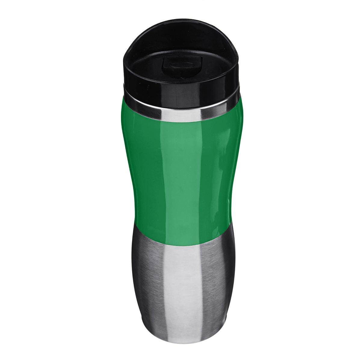 12V 400ml Car Stainless Steel Electric Heating Kettle Coffee Tea Milk Cup Mug Black Green (green)