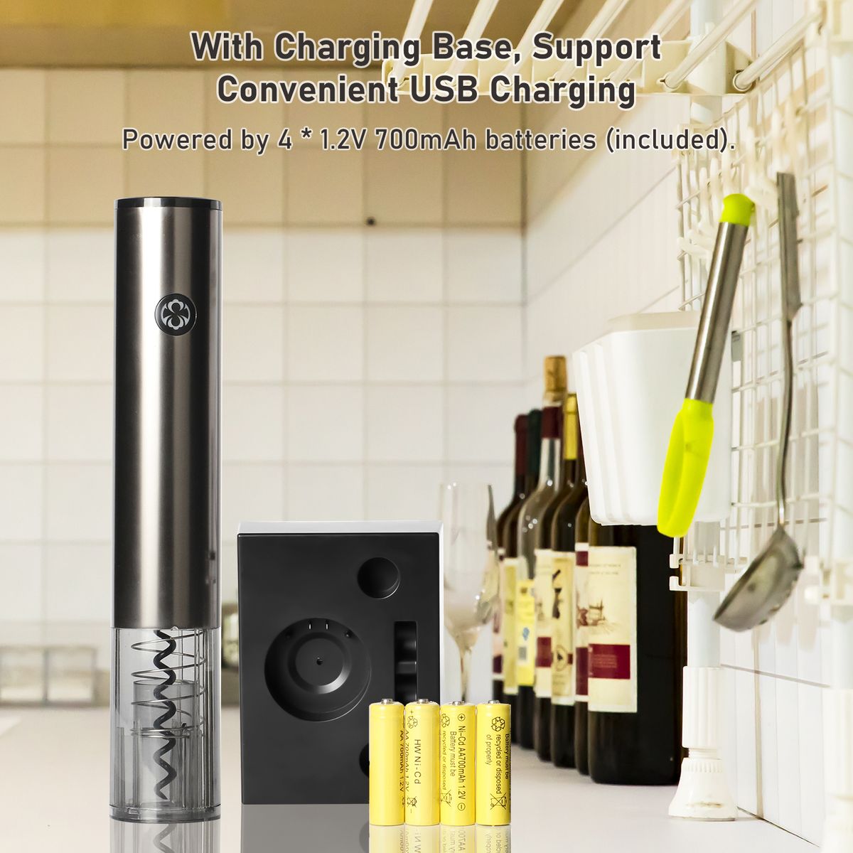 Automatic Bottle Opener Set Electric Corkscrew With Wine