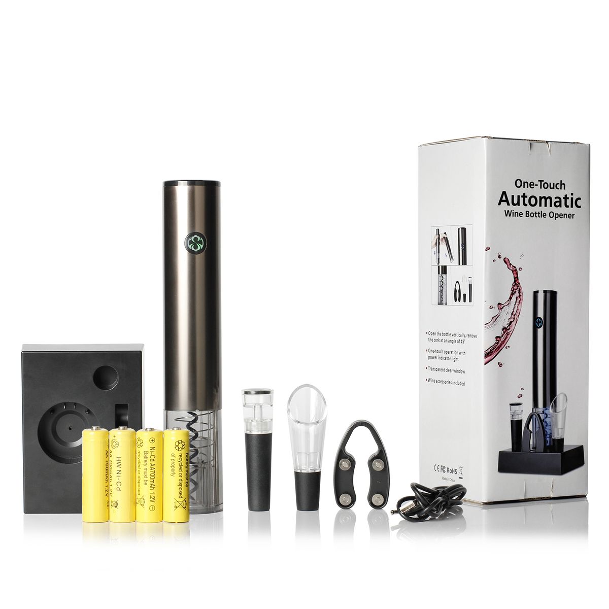 Automatic Bottle Opener Set Electric Corkscrew With Wine