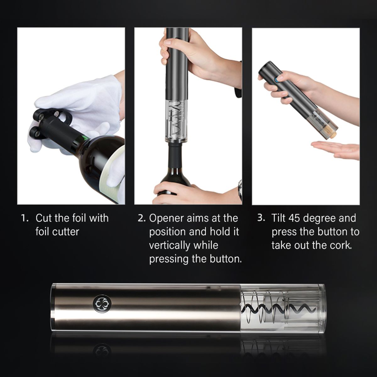 Automatic Bottle Opener Set Electric Corkscrew With Wine